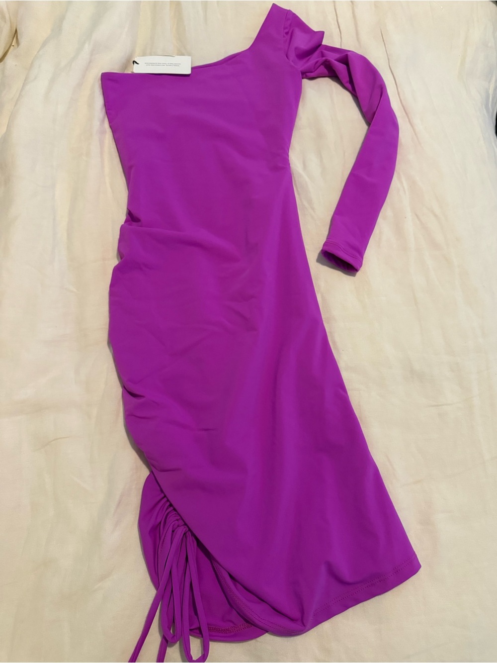 Bumpsuit One-Shoulder Purple Ruched Dress - Women NWT 1355
